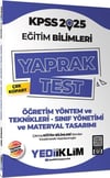 Yediiklim Yayınları 2025 KPSS Eğitim Bilimleri Öğretim Yöntem ve Teknikleri Çek Kopart Yaprak Test