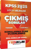 Yediiklim Yayınları 2025 KPSS Eğitim Bilimleri Konularına Göre Düzenlenmiş Tamamı Çözümlü Çıkmış Sorular