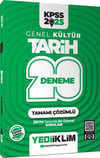 Yediiklim Yayınları 2025 KPSS Genel Kültür Tarih Tamamı Çözümlü 20 Deneme