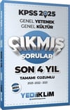 Yediiklim Yayınları 2025 KPSS Genel Yetenek Genel Kültür Son 4 Yıl Tamamı Çözümlü Çıkmış Sorular