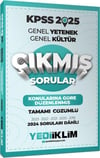 Yediiklim Yayınları 2025 KPSS Genel Yetenek Genel Kültür Konularına Göre Düzenlenmiş Tamamı Çözümlü Çıkmış Sorular