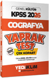 Yediiklim Yayınları 2026 KPSS AGS Genel Kültür Coğrafya Çek Kopart Yaprak Test