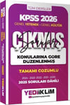 Yediiklim Yayınları 2026 KPSS Genel Yetenek Genel Kültür Konularına Göre Düzenlenmiş Tamamı Çözümlü Çıkmış Sorular