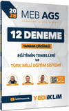 Yediiklim Yayınları 2026 MEB AGS Eğitimin Temelleri Ve Türk Milli Eğitim Sistemi Tamamı Çözümlü 12 Deneme