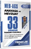 Yediiklim Yayınları 2027 MEB AGS Anayasa ve Mevzuat Tamamı Çözümlü 33 Deneme 