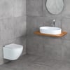 E-W1202M8 Tezgah Üstü Lavabo Mat Beyaz Mermer Desenli