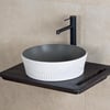 E-W1502MKG Tezgah Üstü Lavabo Mat Koyu Gri & Beyaz