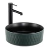 E-W5001YS Tezgah Üstü Lavabo Mat Yeşil & Siyah