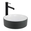 E-W5002GB Tezgah Üstü Lavabo Mat Gri & Parlak Beyaz