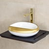 EY-4710A Tezgah Üstü Lavabo Parlak Beyaz & Altın