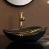 EY-4830AS Parlak Siyah & Altın Tezgah Üstü Lavabo