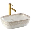 EY-7033 Tezgah Üstü Lavabo Beyaz & Altın
