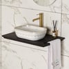 EY-7033 Tezgah Üstü Lavabo Beyaz & Altın