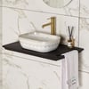 EY-7033 Tezgah Üstü Lavabo Beyaz & Altın