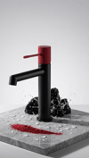 FM-2118 Siyah & Kırmızı Lavabo Bataryası