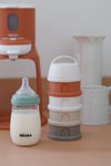 4 Katmanlı Süt Tozu Kutusu ve Atıştırmalık Kabı (Cotton white/Terracotta)