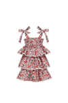 Pembe Floral Askılı Elbise