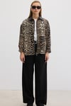 M28-5785-506MarkasızMONTKadın Leopar Desenli Yaka Garnili Mont LEOPAR DESENLİ