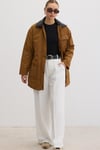 M28-5798-38MarkasızMONTKadın Yaka Garni Detaylı Çıt Çıtlı Mont CAMEL