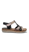Ustalar Ayakkabı Ayakkabı & Çanta Siyah Multi Kadın Hakiki Deri Sandalet 213.S-553-1545