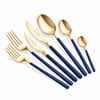 Allegra 42 Parça Titanyum Gold Blue Yemek Çatal Kaşık Bıçak seti