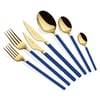 Carre 42 Parça Titanyum Gold Blue Çatal Kaşık Bıçak Seti