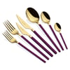 Carre 42 Parça Titanyum Gold Purple Çatal Kaşık Bıçak Seti
