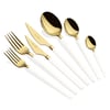 Carre 42 Parça Titanyum Gold White Çatal Kaşık Bıçak Seti