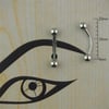 12mm Gri Çelik Kaş Piercing