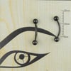 12mm Siyah Çelik Kaş Piercing