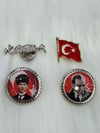 29 Ekime Özel Atatürk ve Türk Bayraklı 4'lü Rozet Takımı
