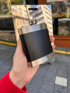7 Oz Siyah Çelik Detaylı Matara