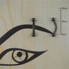 8mm Siyah Çelik Kaş Piercing