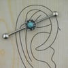 Çiçek Turkuaz Çelik Köprü Piercing