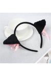 Cosplay Anime Siyah Renk Kedi Kulaklı Peluş Taç