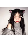 Cosplay Anime Siyah Renk Kedi Kulaklı Peluş Taç