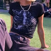 Gothic Skeleton Cage Yarım Kadın T-shirt