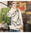 Harajuku Bej Dinosarus Oversize Unisex Kazak