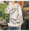 Harajuku Bej Dinosarus Oversize Unisex Kazak