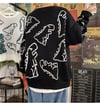 Harajuku Siyah Dinosarus Oversize Unisex Kazak