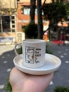 Karınla İlgilen Normal Kulplu Türk Kahvesi Fincanı