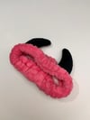Kawaii Peluş Şeytan Boynuzları Pembe Saç Bandı