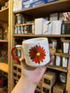 Kırmızı Çiçek Kabartmalı Pinterest D Kulplu Kupa