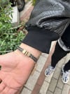 Mıknatıslı Örgü Gri Deri Bileklik