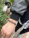 Mıknatıslı Örgü Gri Deri Bileklik