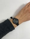 Minimal Siyah Renk Hasır Kol Saati