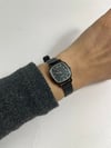 Minimal Siyah Renk Hasır Kol Saati