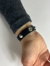 Zımbalı Ayarlanabilir Unisex Deri Bileklik