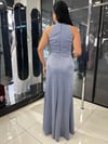 fevzuss Bebe Mavisi Halter Yaka Uzun Simli Abiye