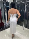 Saten Midi Boy Balık Abiye 